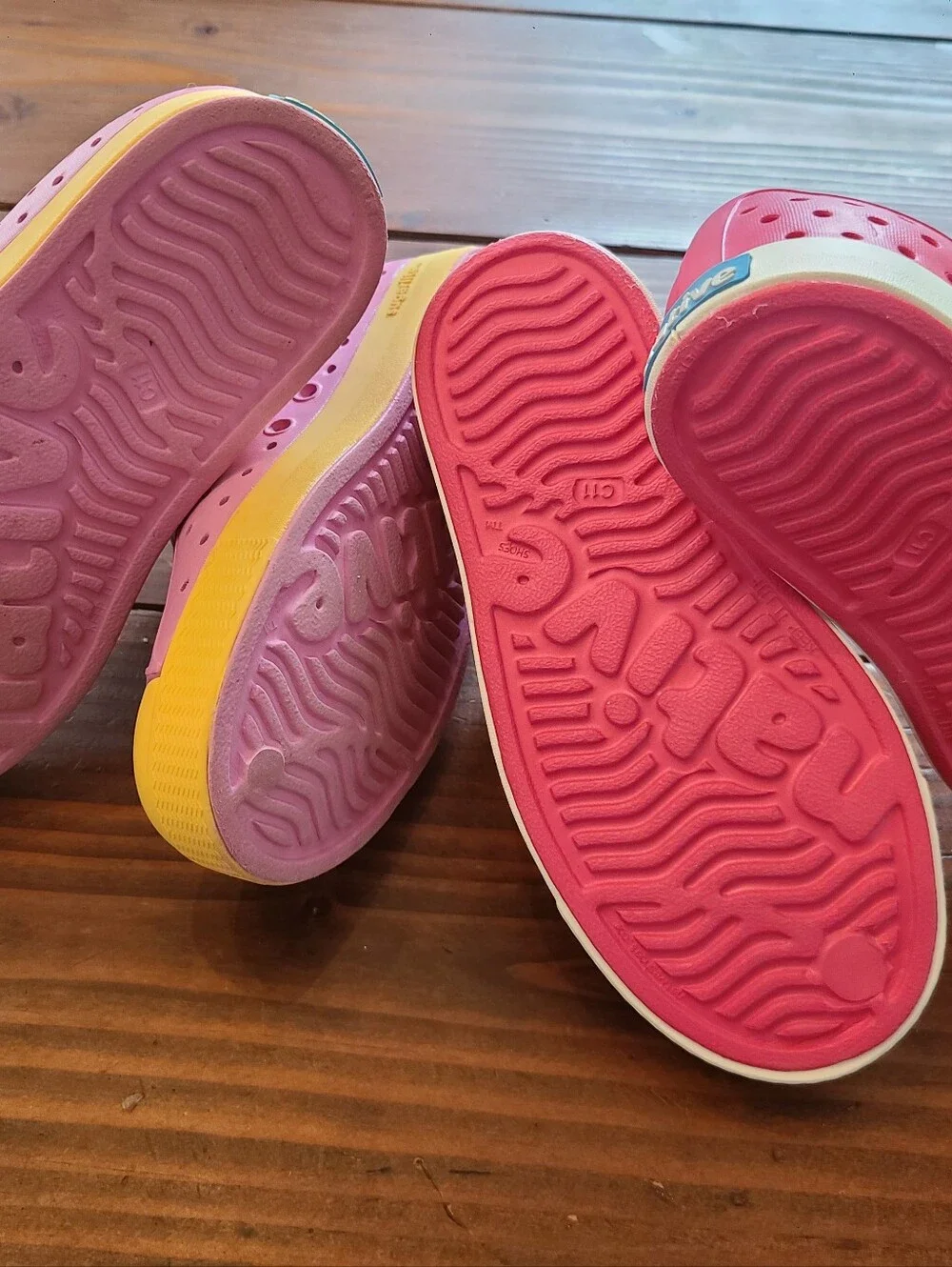 LIKE NEW Native Kids Purple & Yellow, and Pink & White Slip-On Shoes - C11